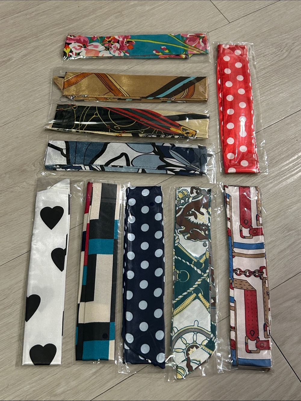 Purse Satin Scarf Set of 10 #20—Various Patterns and Colors
